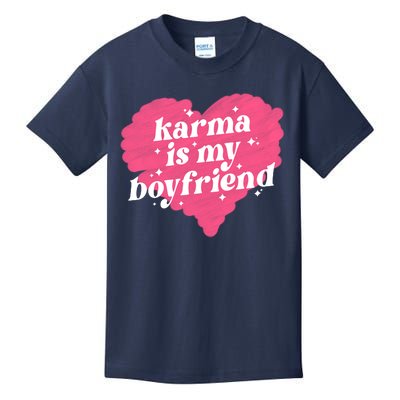 Karma Is My Boyfriend Pink Heart Kids T-Shirt