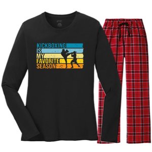 Kickboxing Is My Favorite Season For Kickboxer Women's Long Sleeve Flannel Pajama Set 