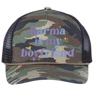 Karma Is My Boyfriend Purple Lavender Retro Rope Trucker Hat Cap