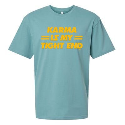 Karma Is My Tight End Kansas City Football Sueded Cloud Jersey T-Shirt