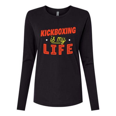 Kickboxing Is My Life Funny Kickboxer Womens Cotton Relaxed Long Sleeve T-Shirt