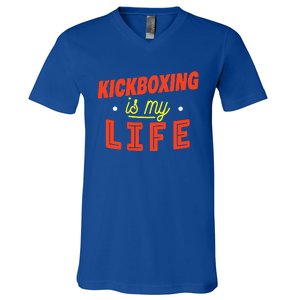 Kickboxing Is My Life Funny Kickboxer V-Neck T-Shirt