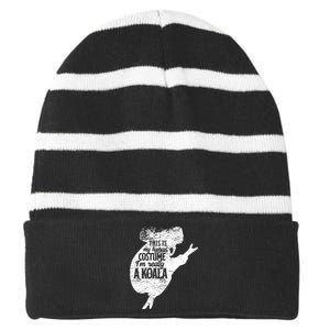 Koala Is My Human Costume Love Australian Koalas Kids Striped Beanie with Solid Band