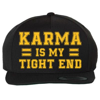 Karma Is My Tight End Wool Snapback Cap