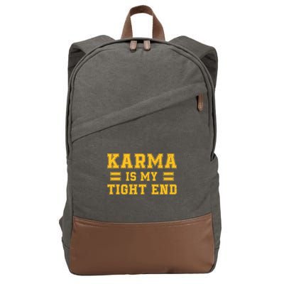 Karma Is My Tight End Cotton Canvas Backpack