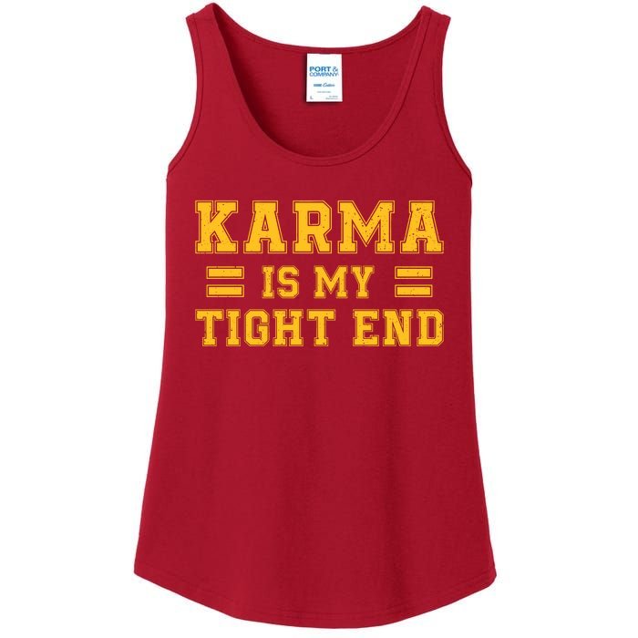 Karma Is My Tight End Ladies Essential Tank