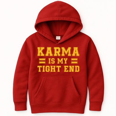 Karma Is My Tight End Kids Hoodie