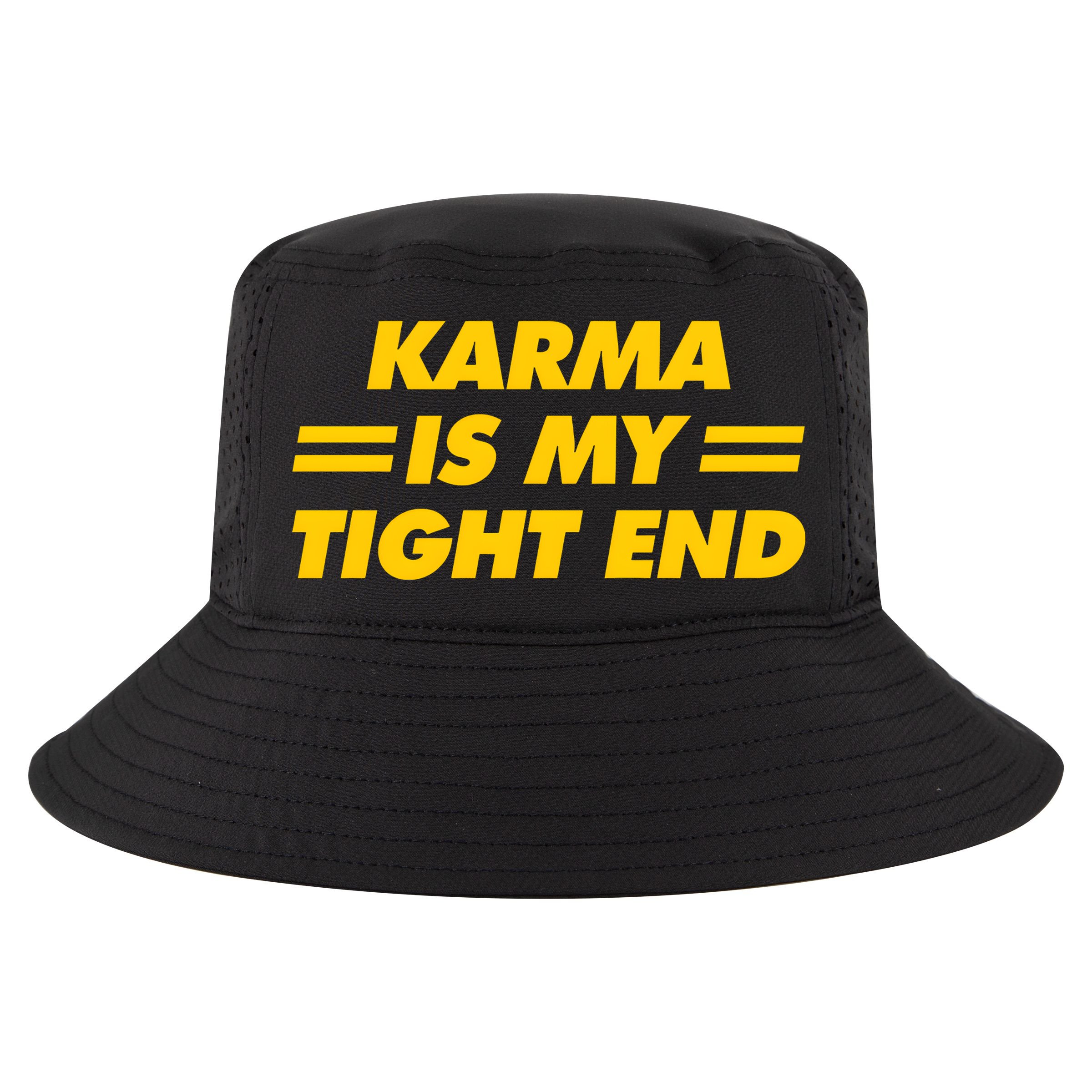 Karma Is My Tight End Kansas Football Cool Comfort Performance Bucket Hat