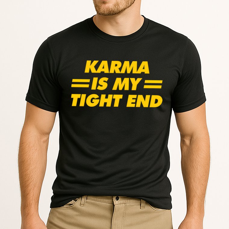 Karma Is My Tight End Kansas Football Cooling Performance Crew T-Shirt