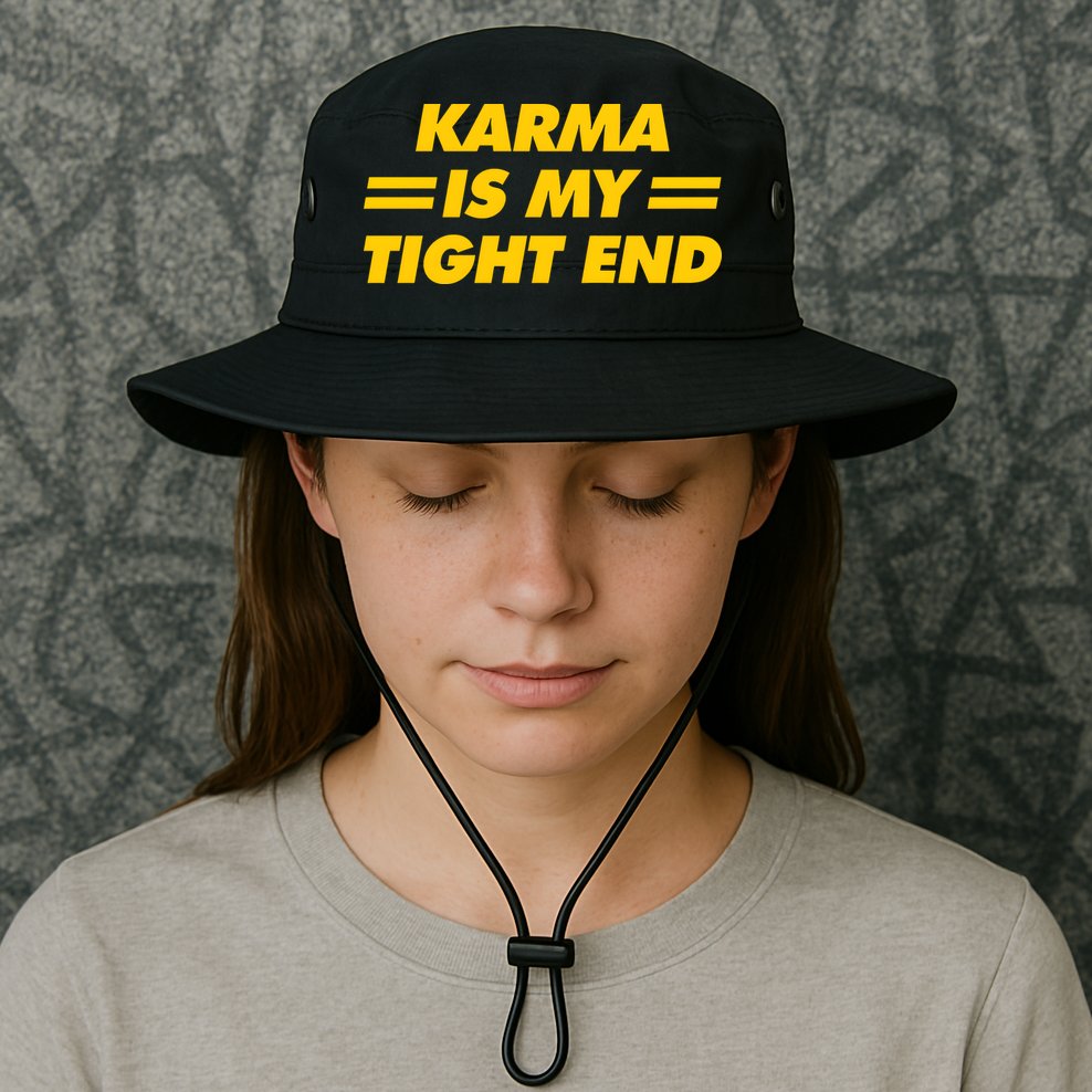 Karma Is My Tight End Kansas Football Bucket Hat