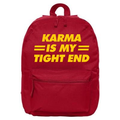Karma Is My Tight End Kansas Football 16 in Basic Backpack