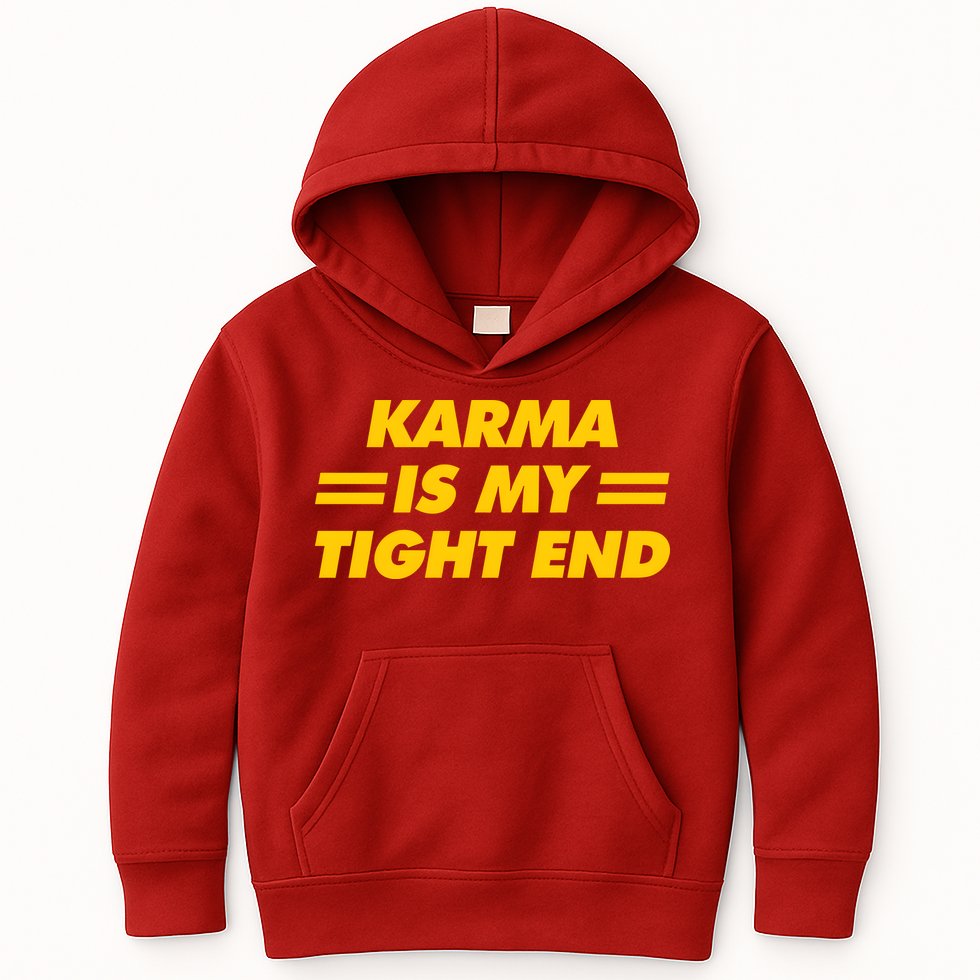 Karma Is My Tight End Kansas Football Kids Hoodie