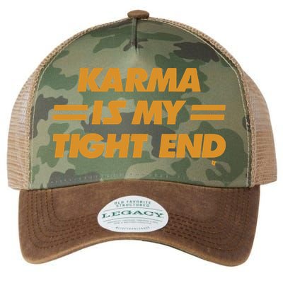 Karma Is My Tight End Kansas Legacy Tie Dye Trucker Hat