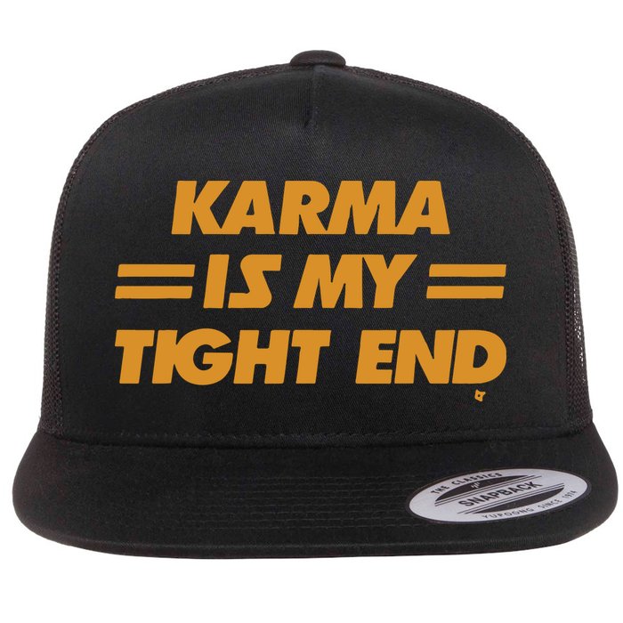Karma Is My Tight End Kansas Flat Bill Trucker Hat