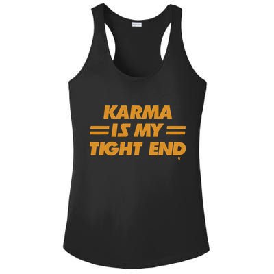 Karma Is My Tight End Kansas Ladies PosiCharge Competitor Racerback Tank