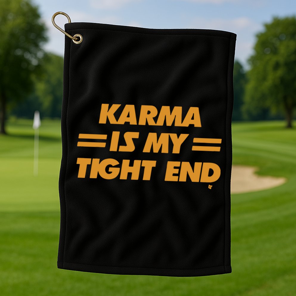Karma Is My Tight End Kansas Golf Towel