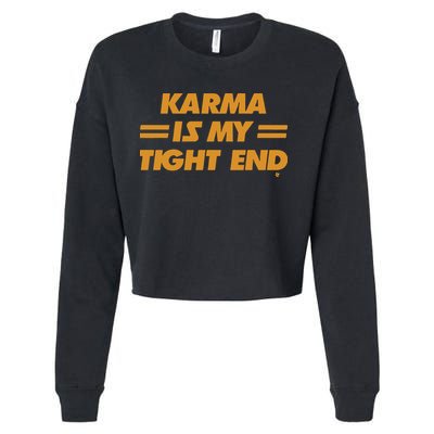 Karma Is My Tight End Kansas Cropped Pullover Crew