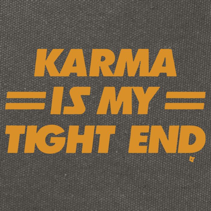Karma Is My Tight End Kansas Cotton Canvas Backpack