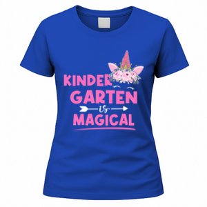 Kindergarten Is Magical Unicorn Kinder Teacher Student Cute Gift Women's T-Shirt