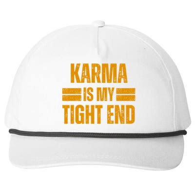 Karma Is My Tight End Snapback Five-Panel Rope Hat