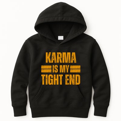Karma Is My Tight End Kids Hoodie