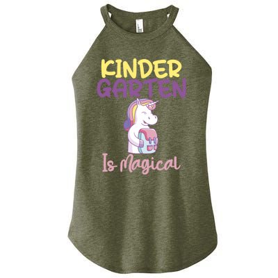 Kindergarten Is Magical Unicorn Gift Women’s Perfect Tri Rocker Tank