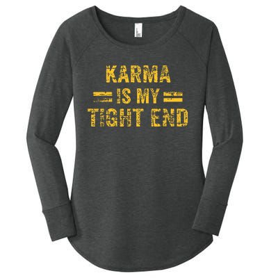 Karma is My Tight End  Women's Perfect Tri Tunic Long Sleeve Shirt