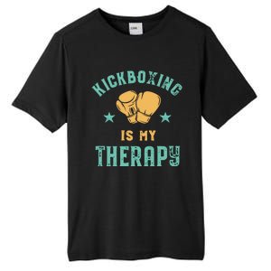 Kickboxing Is My Therapy Sarcastic Funny Boxing Kickboxer Great Gift Tall Fusion ChromaSoft Performance T-Shirt