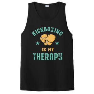 Kickboxing Is My Therapy Sarcastic Funny Boxing Kickboxer Great Gift PosiCharge Competitor Tank