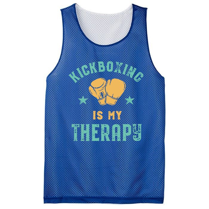 Kickboxing Is My Therapy Sarcastic Funny Boxing Kickboxer Great Gift Mesh Reversible Basketball Jersey Tank