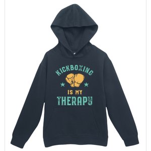 Kickboxing Is My Therapy Sarcastic Funny Boxing Kickboxer Great Gift Urban Pullover Hoodie