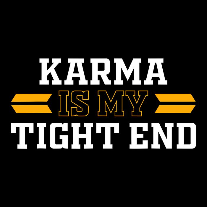 Karma Is My Tight End Flexfit Unipanel Trucker Cap