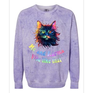 Karma Is My Boyfriend Me And Karma Vibe Like That Cat Lover Colorblast Crewneck Sweatshirt