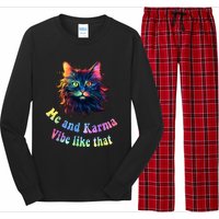 Karma Is My Boyfriend Me And Karma Vibe Like That Cat Lover Long Sleeve Pajama Set