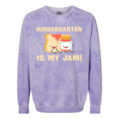 Kindergarten Is My Jam Funny Kindergarten Teachers Gift Colorblast Crewneck Sweatshirt