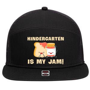 Kindergarten Is My Jam Funny Kindergarten Teachers Gift 7 Panel Mesh Trucker Snapback Hat