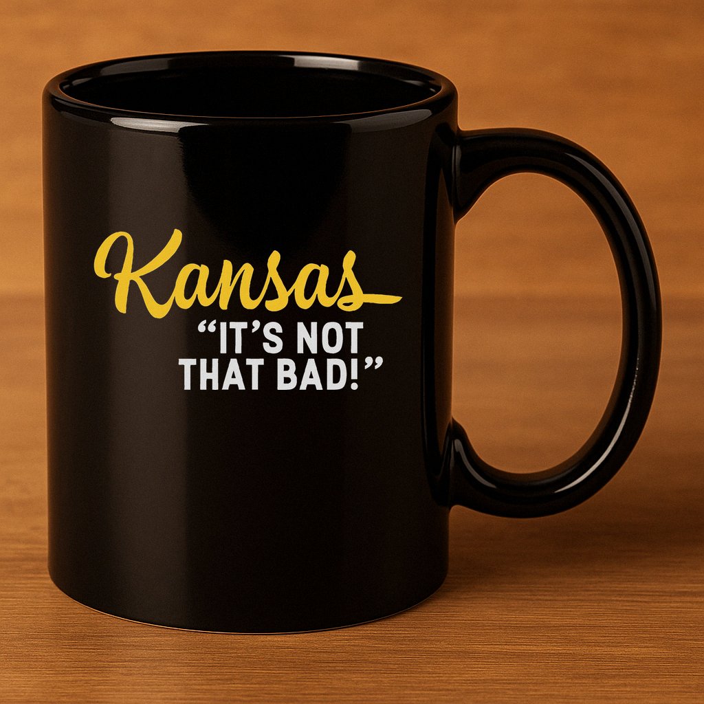 Kansas ItS Not Hat Bad Underrated Usa State Pride 11oz C Handle Ceramic Mug