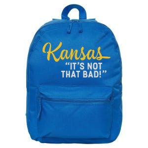 Kansas ItS Not Hat Bad Underrated Usa State Pride 16 in Basic Backpack