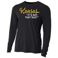 Kansas ItS Not Hat Bad Funny Underrated Usa State Pride Cooling Performance Long Sleeve Crew