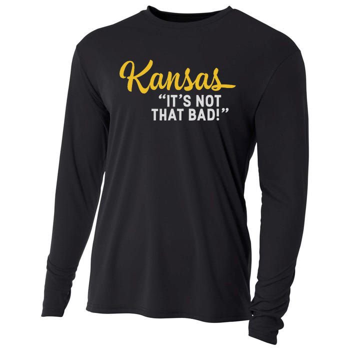 Kansas ItS Not Hat Bad Funny Underrated Usa State Pride Cooling Performance Long Sleeve Crew