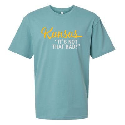 Kansas Its Not That Bad Funny Underrated Usa State Pride Sueded Cloud Jersey T-Shirt