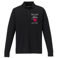 Knitting Is Not A Hobby Its A Post Apocalyptic Life Skill Performance Long Sleeve Polo