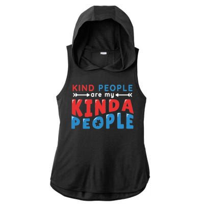 Kind People Are My Kinda People Autism Awareness Ladies PosiCharge Tri-Blend Wicking Draft Hoodie Tank