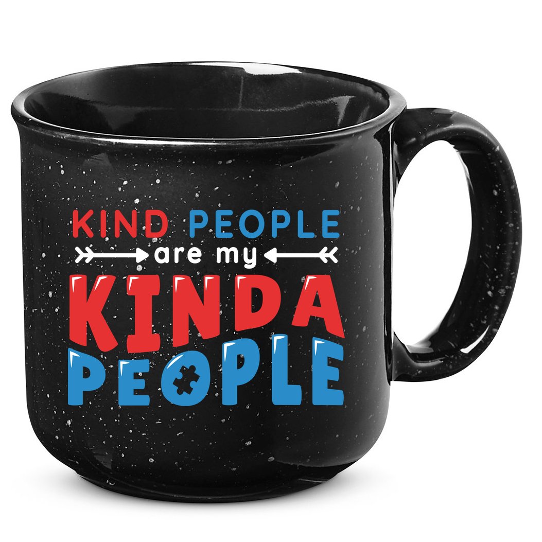 Kind People Are My Kinda People Autism Awareness 15oz Campfire Ceramic Mug
