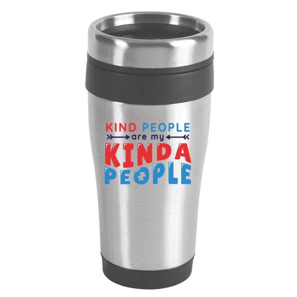 Kind People Are My Kinda People Autism Awareness 16oz Travel Tumbler