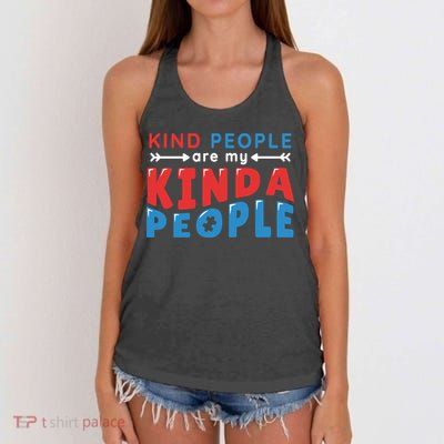Kind People Are My Kinda People Autism Awareness Women's Knotted Racerback Tank