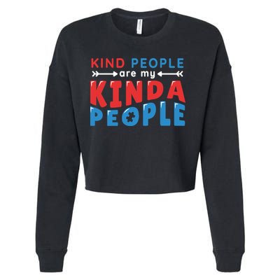 Kind People Are My Kinda People Autism Awareness Cropped Pullover Crew