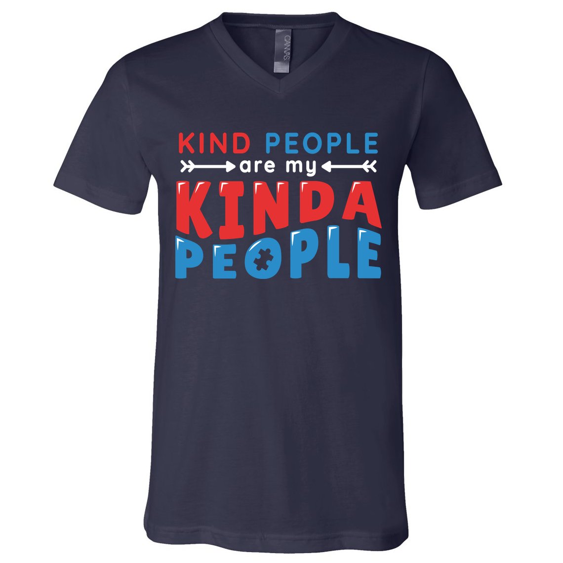 Kind People Are My Kinda People Autism Awareness V-Neck T-Shirt