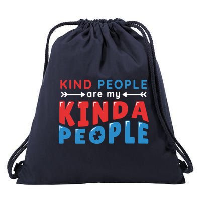 Kind People Are My Kinda People Autism Awareness Drawstring Bag