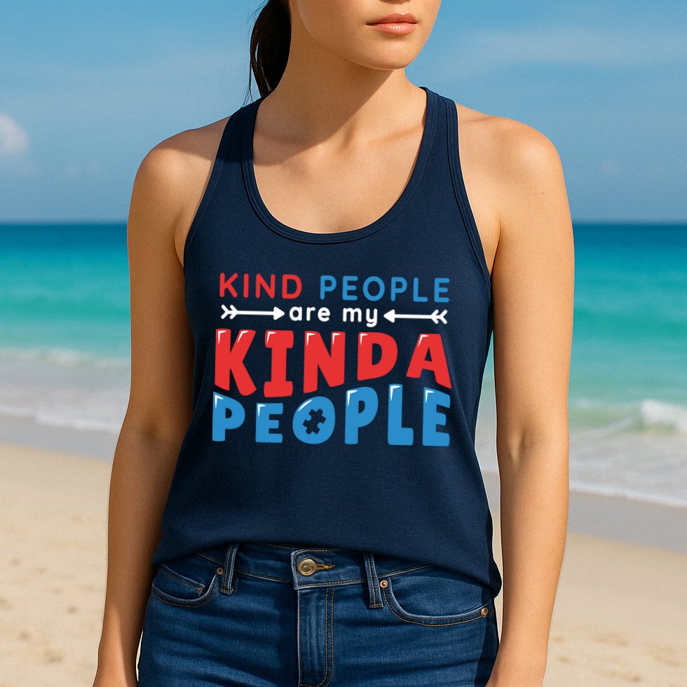 Kind People Are My Kinda People Autism Awareness Womens Tank Top